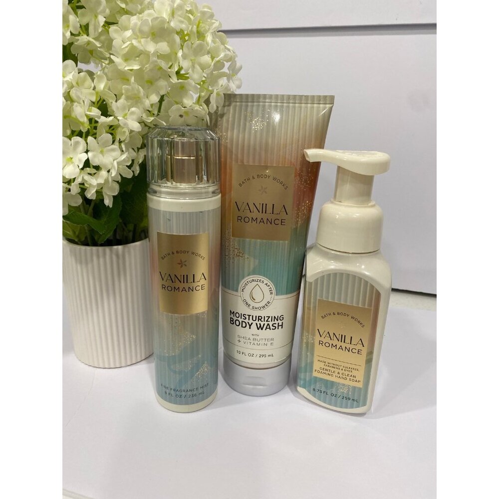 Bath & Body Works “Vanilla Romance” New Body Wash Mist & Hand Soap
